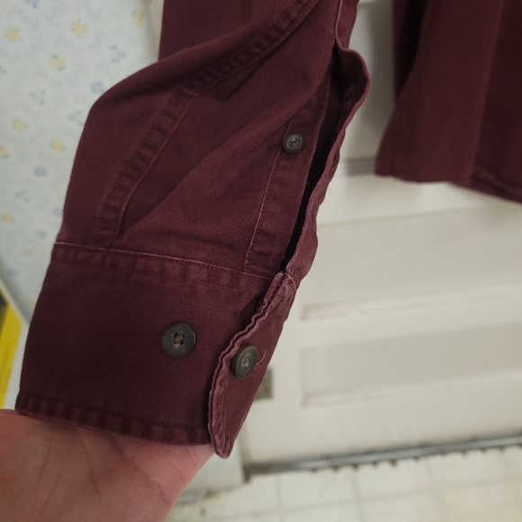 Roundtree & Yorke men's button down long sleeve shirt size Large Burgundy - Picture 4 of 9